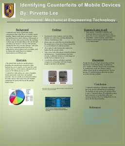 Identifying Counterfeits of Mobile Devices By Pirvette Lee