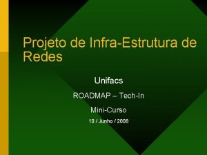 Projeto de InfraEstrutura de Redes Unifacs ROADMAP TechIn