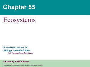 Chapter 55 Ecosystems Power Point Lectures for Biology