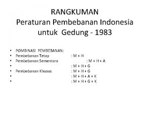 Peraturan pembebanan indonesia terbaru