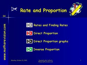 Rate and Proportion www mathsrevision com S 4