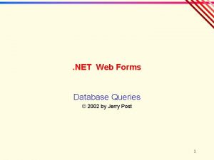 NET Web Forms Database Queries 2002 by Jerry