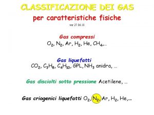 Classificazione dei gas