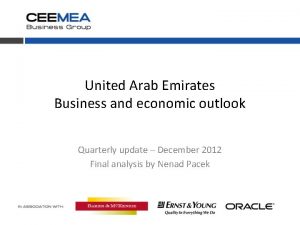 United Arab Emirates Business and economic outlook Quarterly