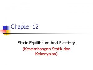 Chapter 12 Static Equilibrium And Elasticity Keseimbangan Statik