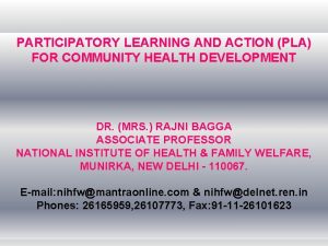 Participatory learning and action