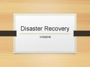 Coop disaster recovery