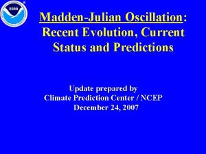 MaddenJulian Oscillation Recent Evolution Current Status and Predictions