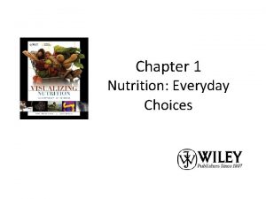Chapter 1 Nutrition Everyday Choices Nutrition Terms Nutrition