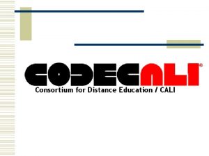Agenda w What is CODEC w What CODEC