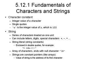 Difference between string and character
