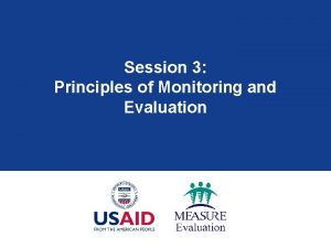 Principles of monitoring and evaluation