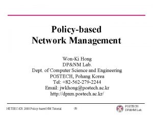 Policy based network management
