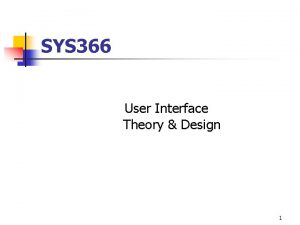 User interface theory