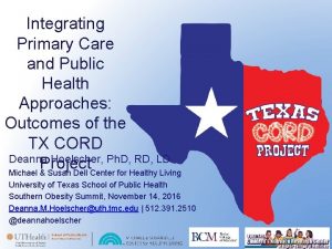 Integrating public health and primary care