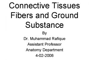 Connective Tissues Fibers and Ground Substance By Dr