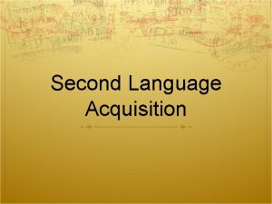 Pre production language acquisition stage