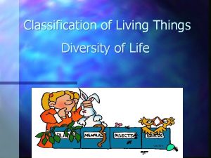 Classification of Living Things Diversity of Life What