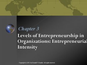 What are the 3 levels of entrepreneurship?