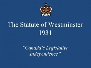 Statute of westminster 1931