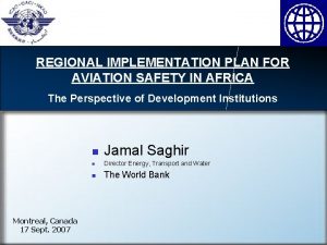 REGIONAL IMPLEMENTATION PLAN FOR AVIATION SAFETY IN AFRICA