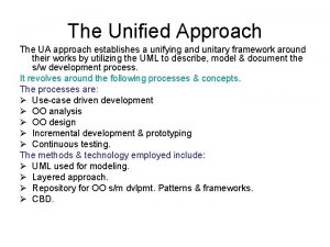 Unified approach meaning