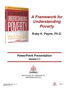 Ruby k payne a framework for understanding poverty Ruby k payne a framework for understanding poverty