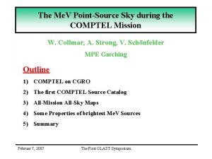 The Me V PointSource Sky during the COMPTEL