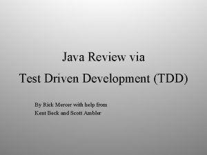 Tdd tutorial java