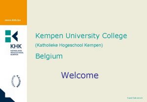 www khk be Kempen University College Katholieke Hogeschool