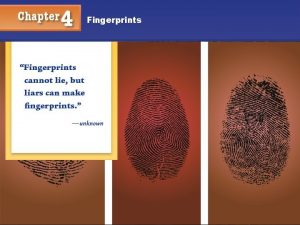 Fingerprints Fingerprints Objectives You will understand Why fingerprints