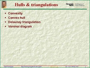 Hulls triangulations Convexity Convex hull Delaunay triangulation Voronoi