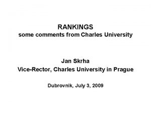 Charles university ranking