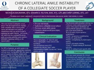CHRONIC LATERAL ANKLE INSTABILITY OF A COLLEGIATE SOCCER