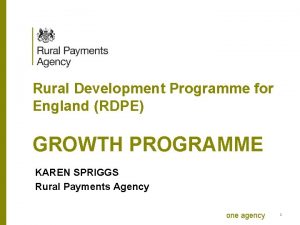 Rdpe growth programme