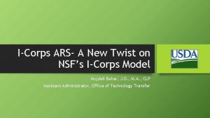 ICorps ARS A New Twist on NSFs ICorps