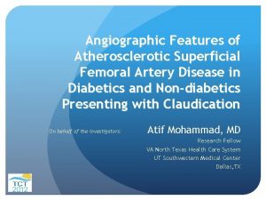 Angiographic Features of Atherosclerotic Superficial Femoral Artery Disease