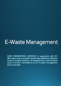 EWaste Management S No States Cities 1 Gujarat