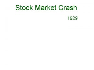 Great stock market crash 1929