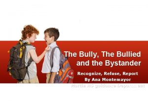 The Bully The Bullied and the Bystander Recognize