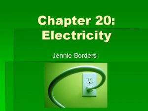 Chapter 20 Electricity Jennie Borders WarmUp Jan 8