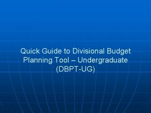 Divisional budget