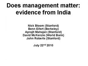 Does management matter evidence from india