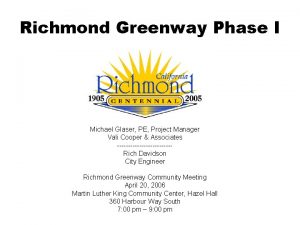 Richmond Greenway Phase I Michael Glaser PE Project