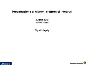 Sistemi elettronici integrati