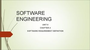 Rsl/revs in software engineering Rsl/revs in software engineering