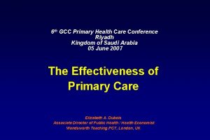 6 th GCC Primary Health Care Conference Riyadh