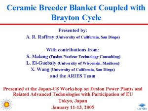 Ceramic Breeder Blanket Coupled with Brayton Cycle Presented