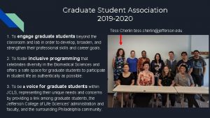 Graduate Student Association 2019 2020 Tess Cherlin tess