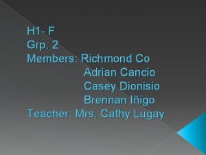 H 1 F Grp 2 Members Richmond Co